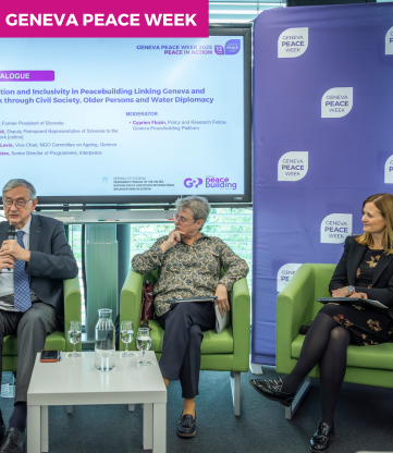 Peace Dialogue - Participation et inclusion dans la construction de la paix : Relier Genève et New York par la société civile, les personnes âgées et la diplomatie de l'eau